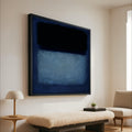 Mark Rothko Inspired No. 612 Blue and Black Canvas, Abstract Color Field Wall Art, Modern Minimalist Canvas Painting, Home Ready To Hang,