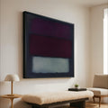 Mark Rothko Inspired Canvas, No. 14, Deep Plum, Burgundy, and Soft Gray Abstract Wall Art, Contemporary Color Block Canvas, Ready To Hang,