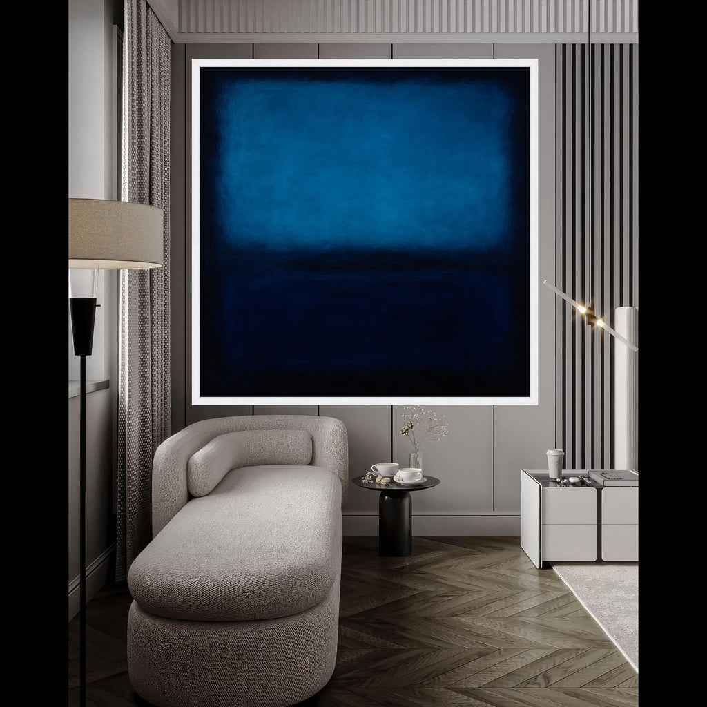 Mark Rothko Style 1960 Deep Blue Canvas, Abstract Color Field Wall Art, Modern Blue and Navy Canvas, Contemporary Art Print, Ready To Hang,