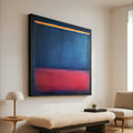 Mark Rothko Style Canvas Wall Art 1952-7, Abstract Blue and Red Blocks, Modern Minimalist Canvas, Color Field Painting Home Ready To Hang,