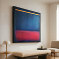 Mark Rothko Style Canvas Wall Art 1952-7, Abstract Blue and Red Blocks, Modern Minimalist Canvas, Color Field Painting Home Ready To Hang,