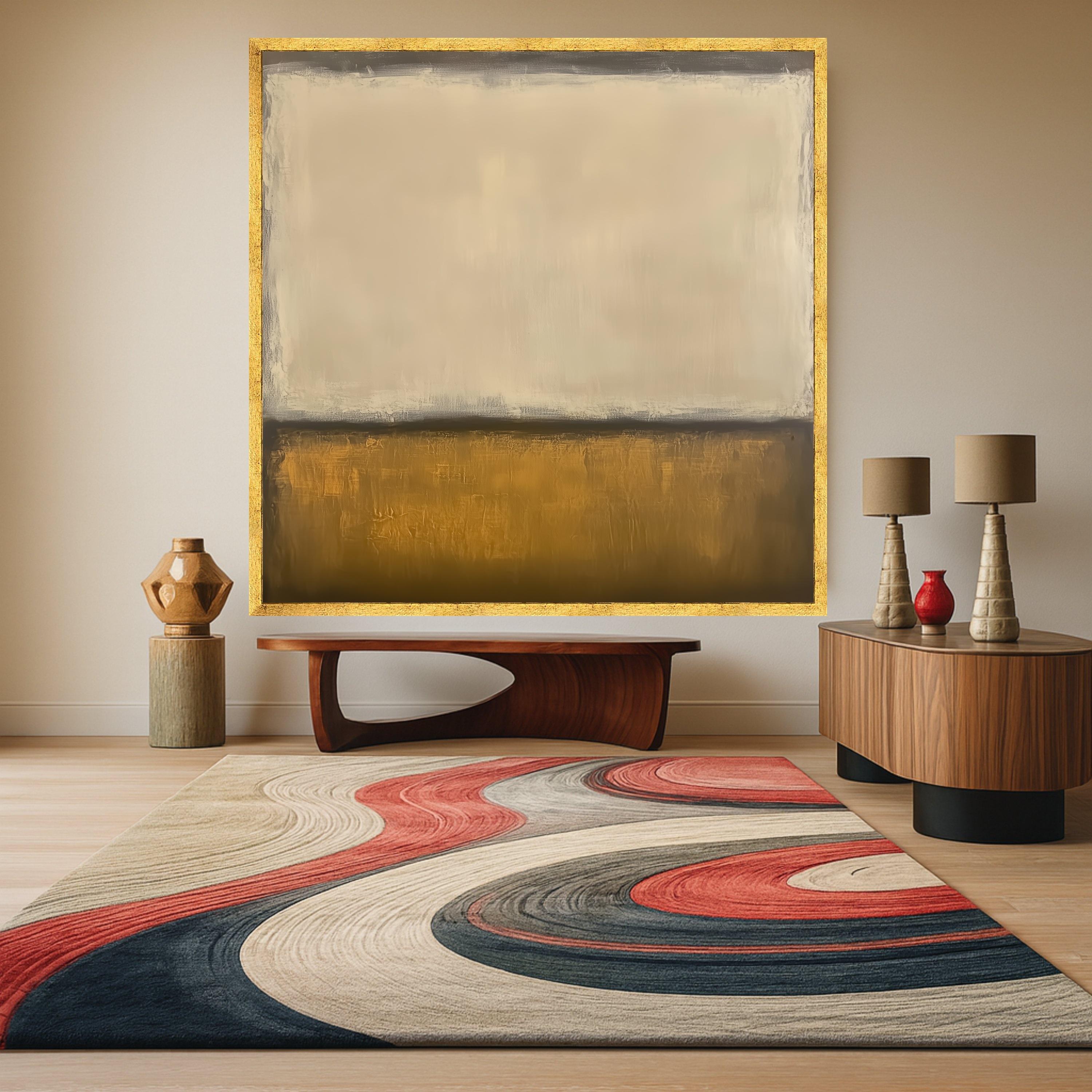 Minimalist Abstract Canvas Wall Art, Modern Geometric Painting, Neutral Tones Wall Art, Contemporary Home Decor, Canvas Ready To Hang,