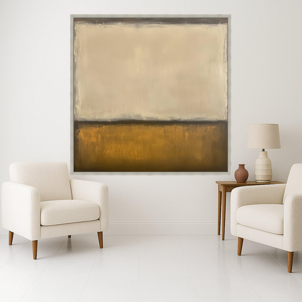 Minimalist Abstract Canvas Wall Art, Modern Geometric Painting, Neutral Tones Wall Art, Contemporary Home Decor, Canvas Ready To Hang,