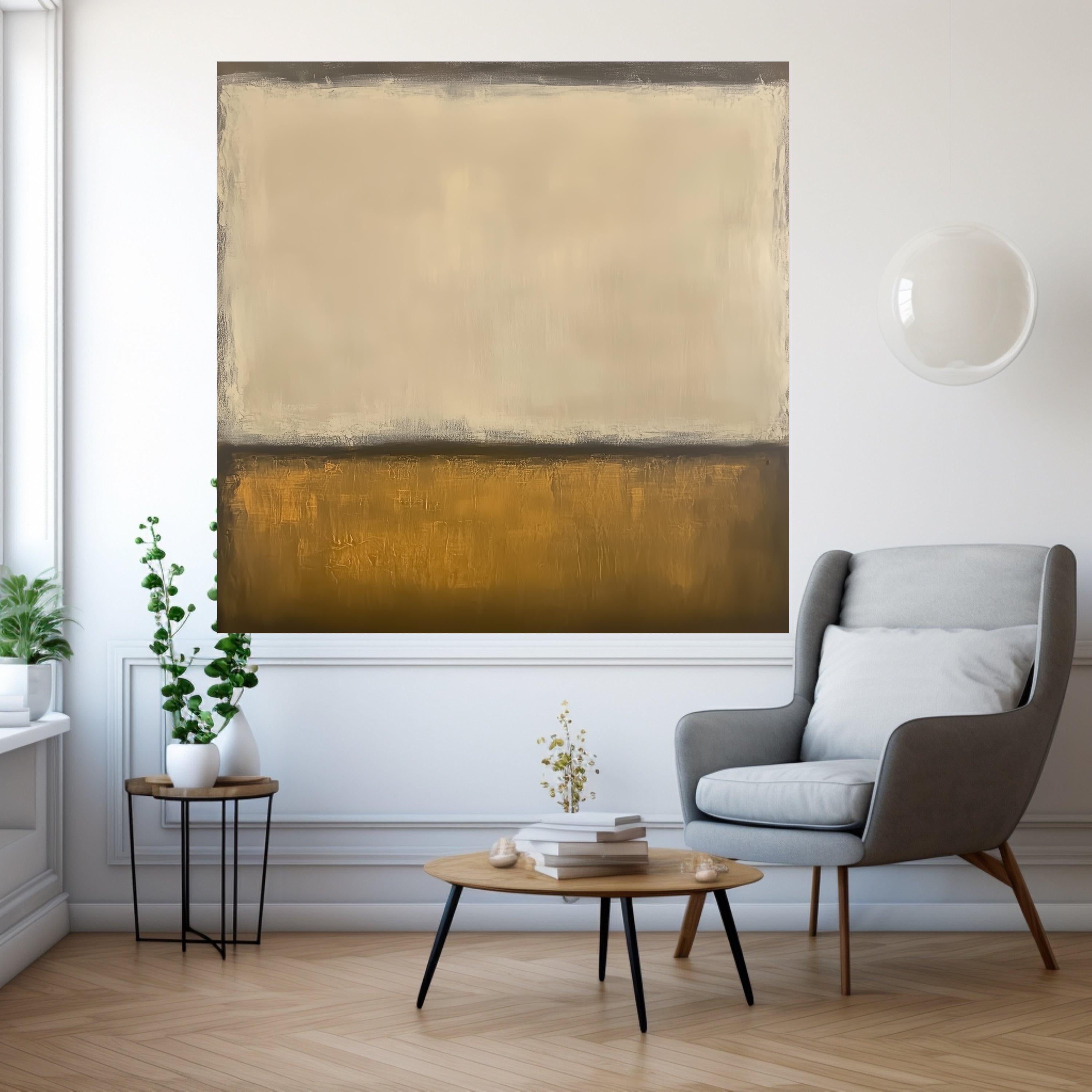 Minimalist Abstract Canvas Wall Art, Modern Geometric Painting, Neutral Tones Wall Art, Contemporary Home Decor, Canvas Ready To Hang,