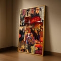 Vibrant Jazz Night Collage, Musical Instruments Canvas, Retro Vinyl Record Art, Jazz Dance Scene Wall Decor, Home Music Room Ready To Hang,