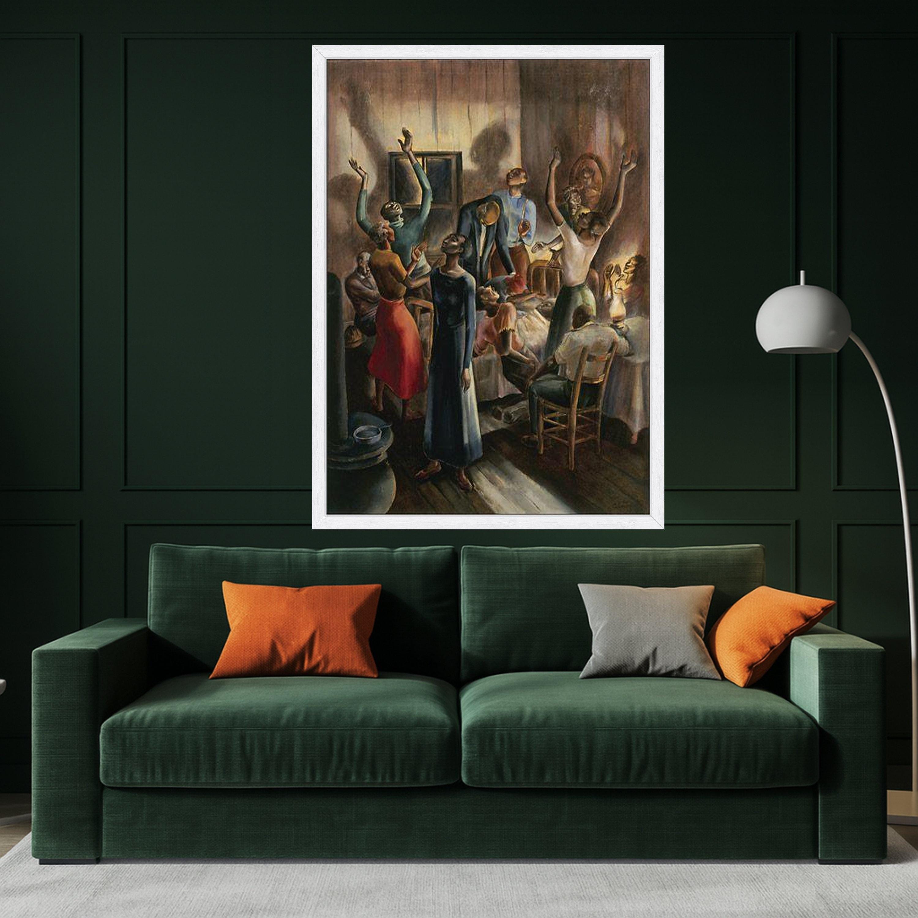 Spiritual Revival Scene Canvas, African American Worship Art, Expressive Dance Wall Art, Religious Celebration Canvas, Ready To Hang,