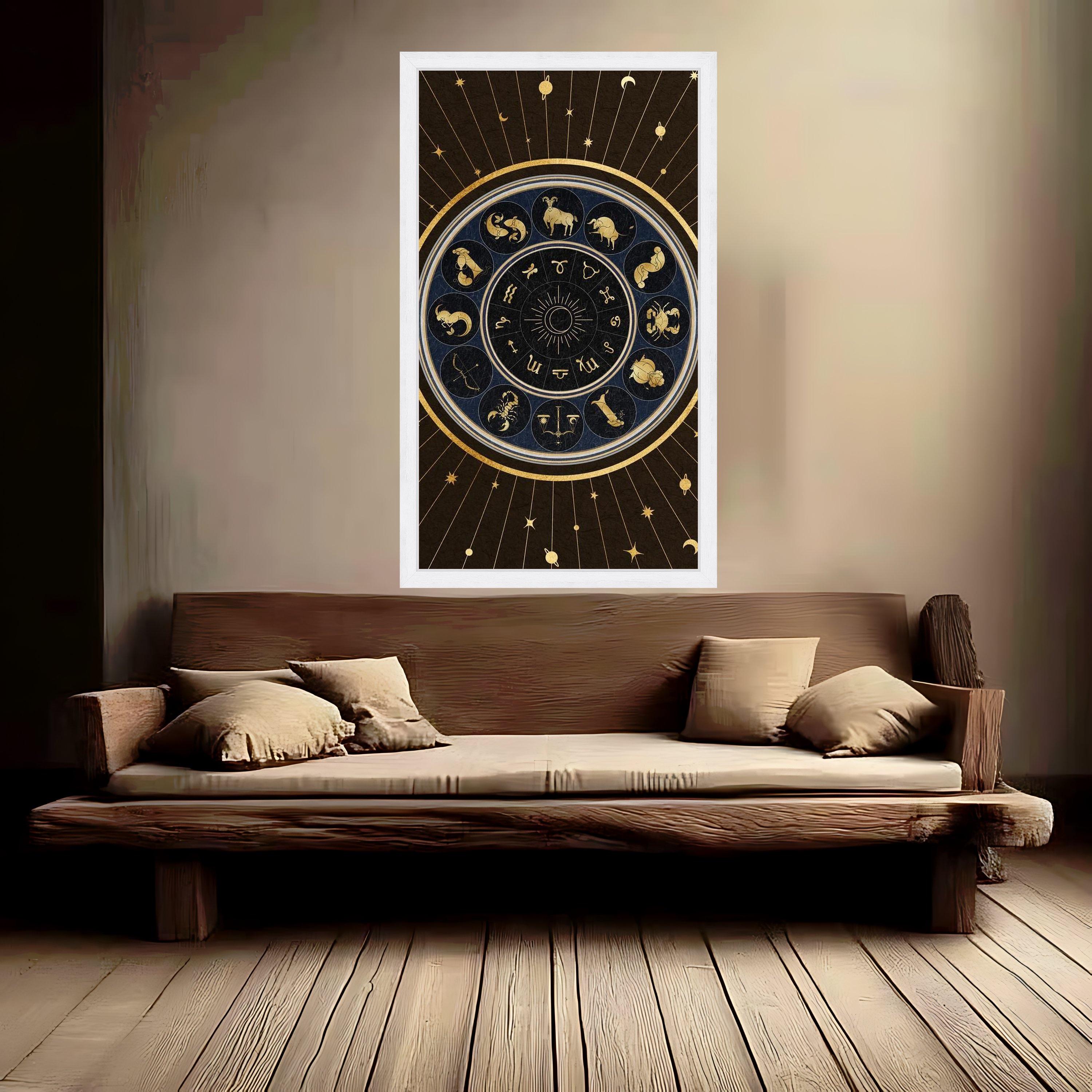 Zodiac Signs Canvas Wall Art, Astrological Chart Decor, Celestial Astrology Canvas, Horoscope Wall Art, Star Symbol Home Ready To Hang,