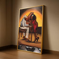 Romantic Jazz Evening Canvas, Piano Music Lovers Wall Art, Couple Playing Piano Artwork, Warm Glow Home Decor, Elegant Music Ready To Hang,