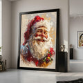 Merry Santa Claus Portrait Canvas, Christmas Holiday Wall Art, Festive Santa Canvas Decoration, Winter Season Home Decor, Ready To Hang,