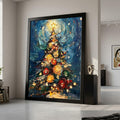 Colorful Abstract Christmas Tree Canvas, Holiday Wall Art Painting, Festive Seasonal Canvas, Impasto Style, Ready to Hang Ready To Hang,
