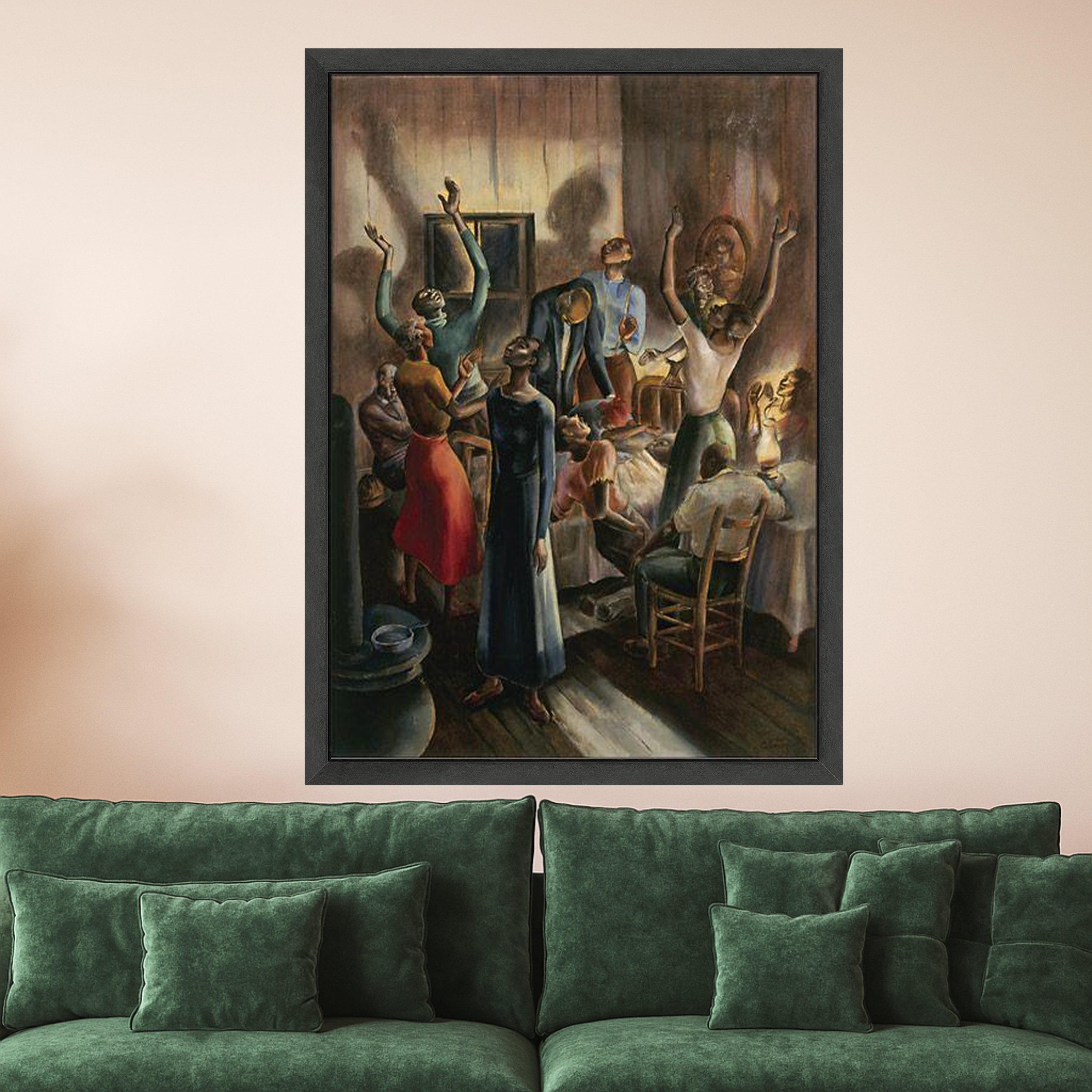 Spiritual Revival Scene Canvas, African American Worship Art, Expressive Dance Wall Art, Religious Celebration Canvas, Ready To Hang,