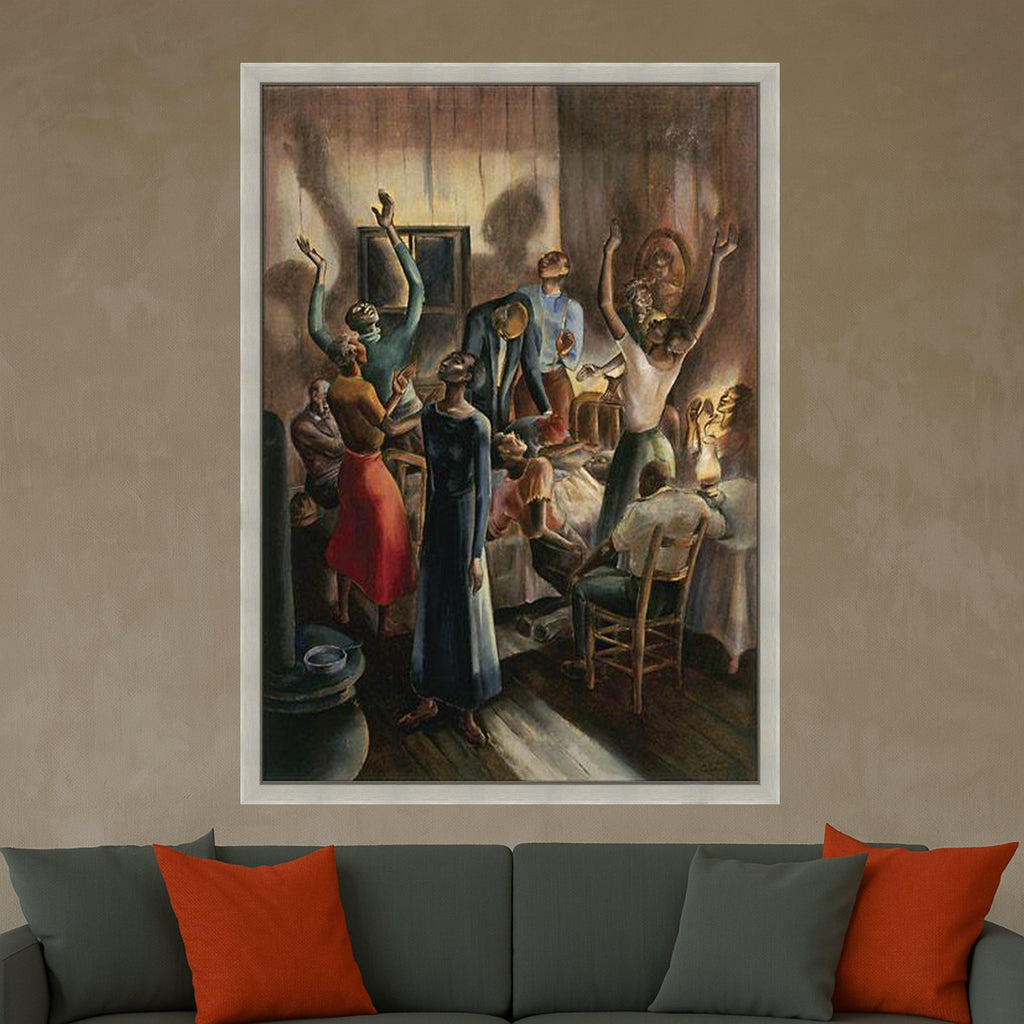 Spiritual Revival Scene Canvas, African American Worship Art, Expressive Dance Wall Art, Religious Celebration Canvas, Ready To Hang,
