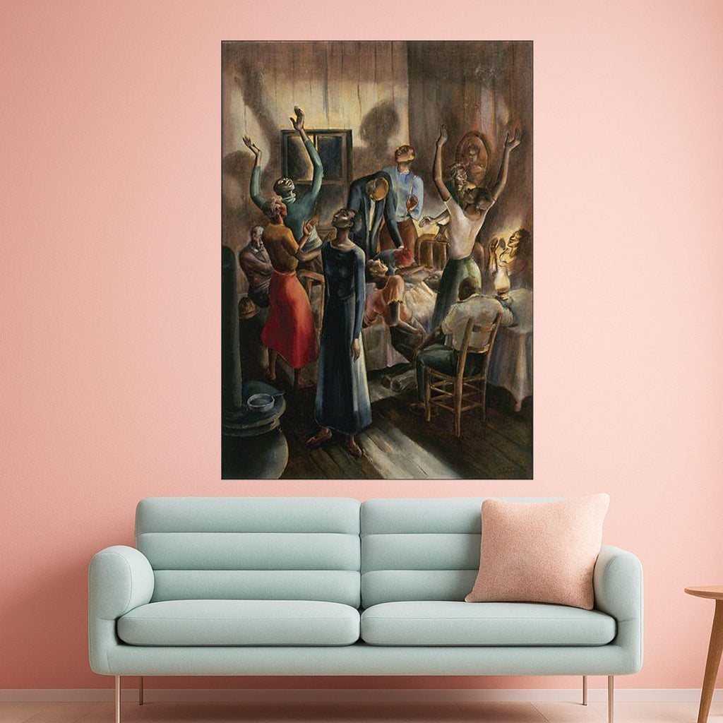 Spiritual Revival Scene Canvas, African American Worship Art, Expressive Dance Wall Art, Religious Celebration Canvas, Ready To Hang,