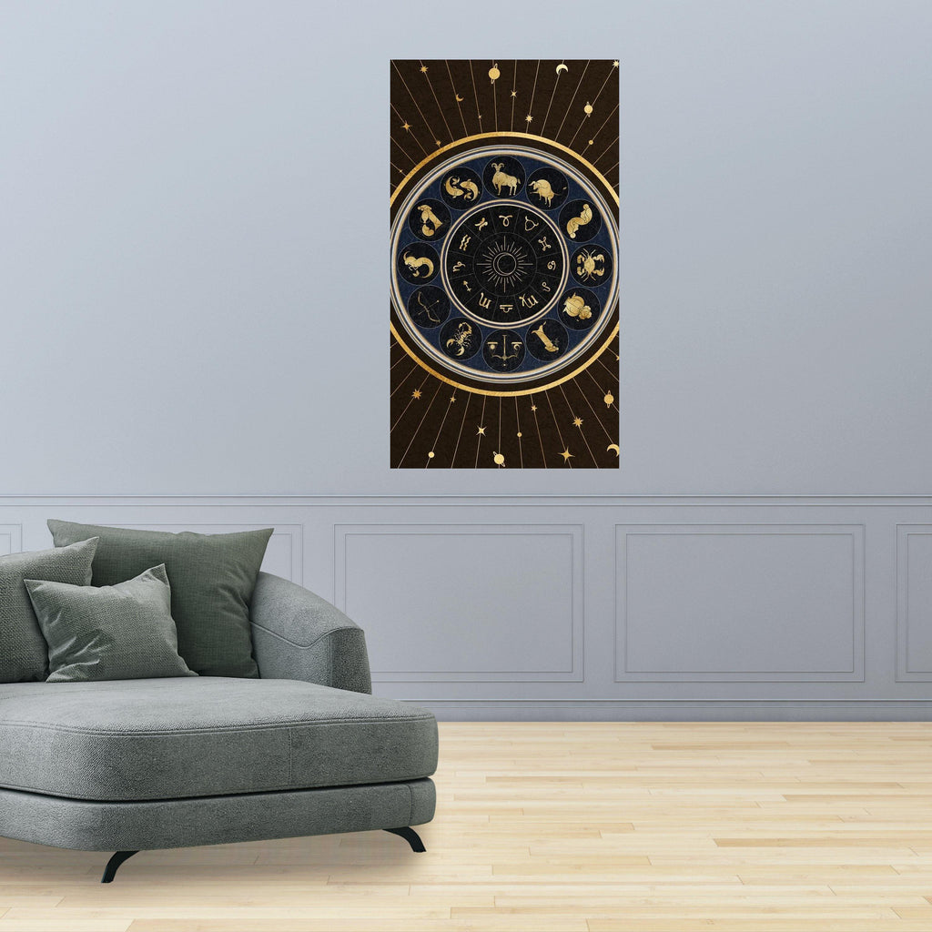 Zodiac Signs Canvas Wall Art, Astrological Chart Decor, Celestial Astrology Canvas, Horoscope Wall Art, Star Symbol Home Ready To Hang,