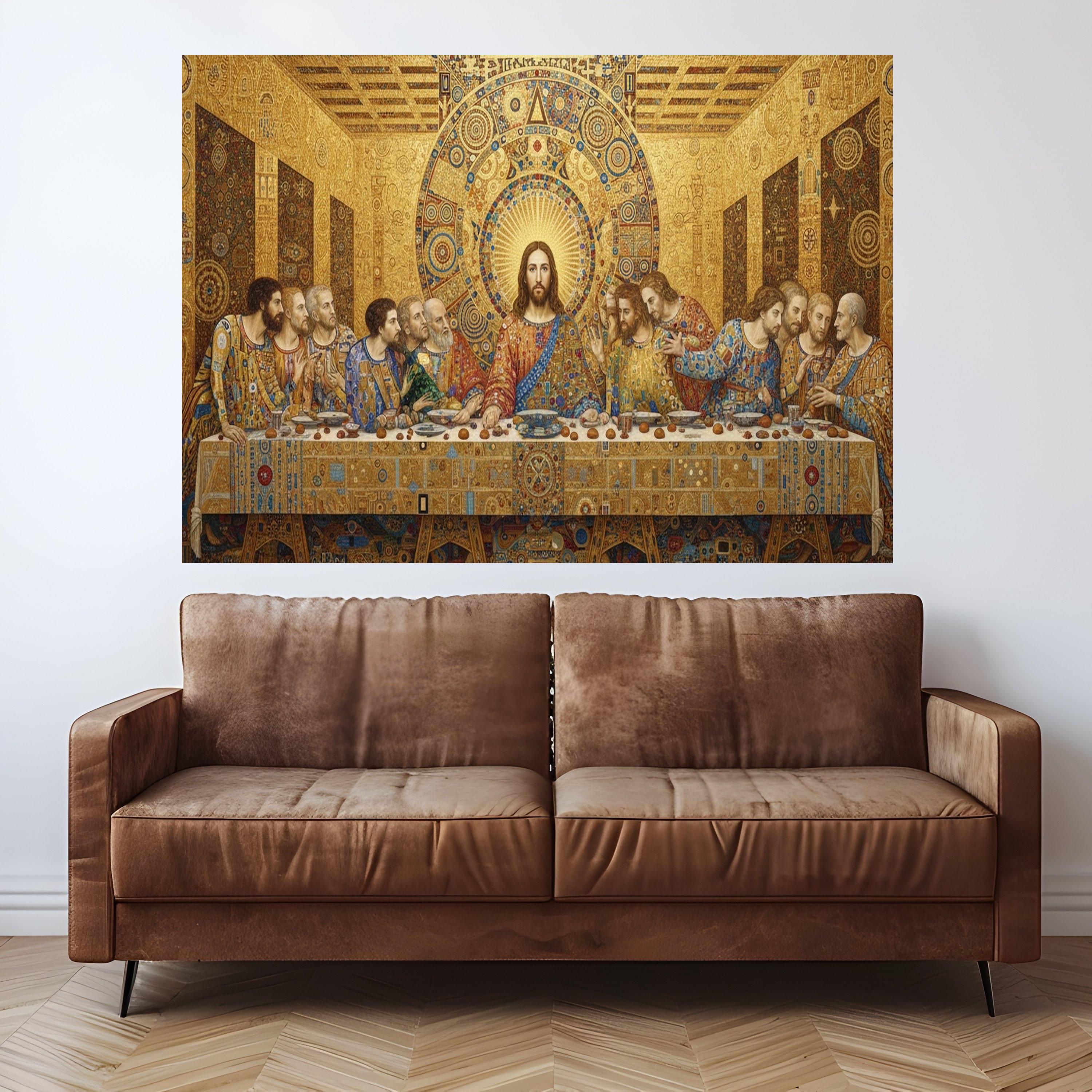 The Last Supper Canvas Wall Art, Religious Jesus Christ Painting, Christian Home Decor, Spiritual Wall Art, Biblical Scene Ready To Hang,