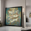 Art Nouveau Mermaids Canvas Wall Art, Decorative Sea Nymphs Painting, Elegant Ocean Fantasy, Gold Accent Home Decor, Nautical Ready To Hang,