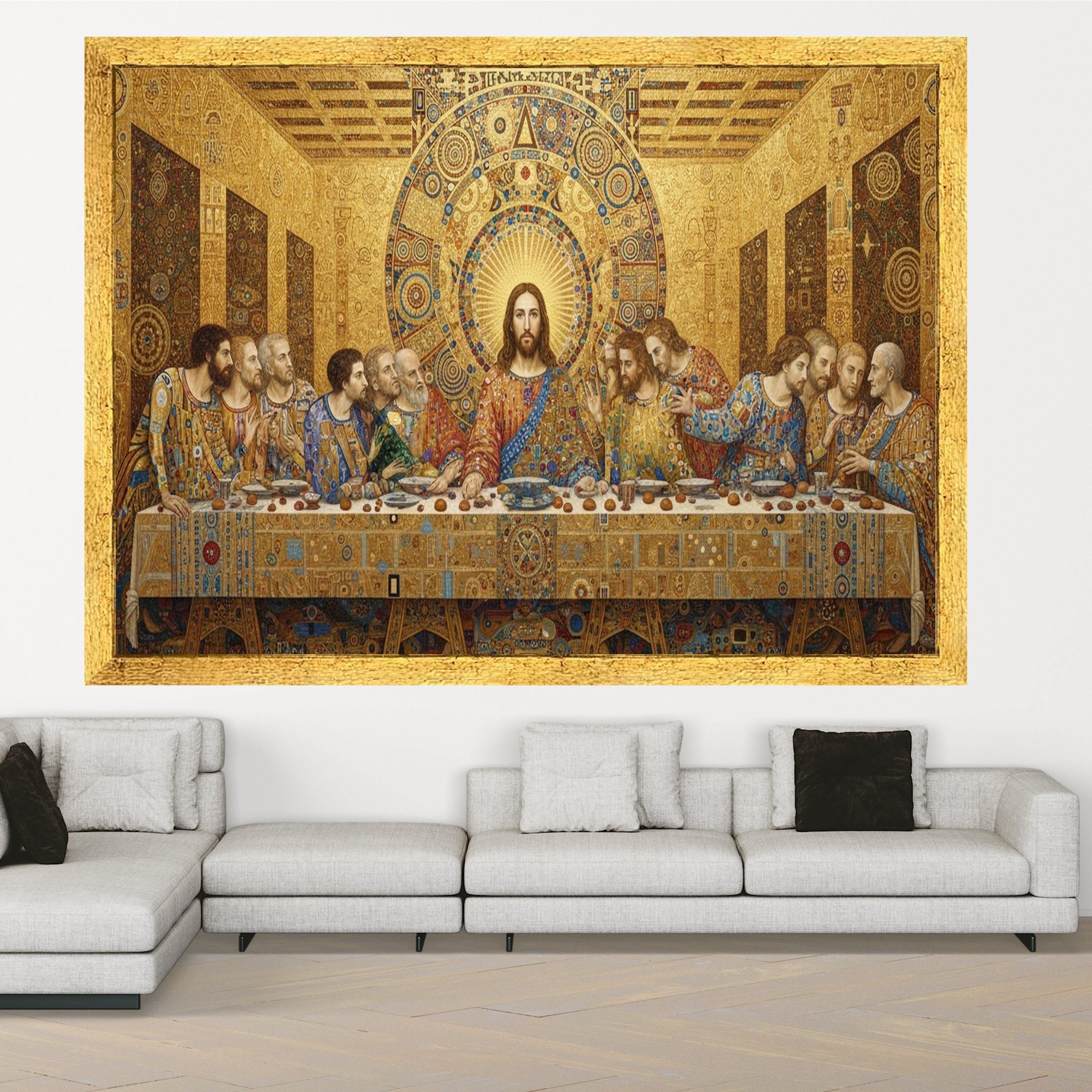 The Last Supper Canvas Wall Art, Religious Jesus Christ Painting, Christian Home Decor, Spiritual Wall Art, Biblical Scene Ready To Hang,