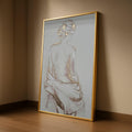 Elegant Nude Woman Canvas Wall Art, Modern Abstract Female Figure, Gold Accent Minimalist Home Decor, Artistic Wall Ready To Hang,