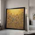 Gustav Klimt Floral Gold Canvas, Decorative Blooming Flowers Wall Art, Luxury Home Decor Canvas, Ready to Hang Artwork Ready To Hang,