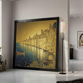 Golden Venetian Canal Scene Canvas, Gustav Klimt Cityscape, Decorative Wall Art, Luxurious Home Decor, Ready to Hang Artwork Ready To Hang,