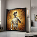 Classical David Sculpture Canvas with Gustav Klimt Gold Pattern, Renaissance Art Wall Decor, Decorative Canvas for Home, Ready To Hang,