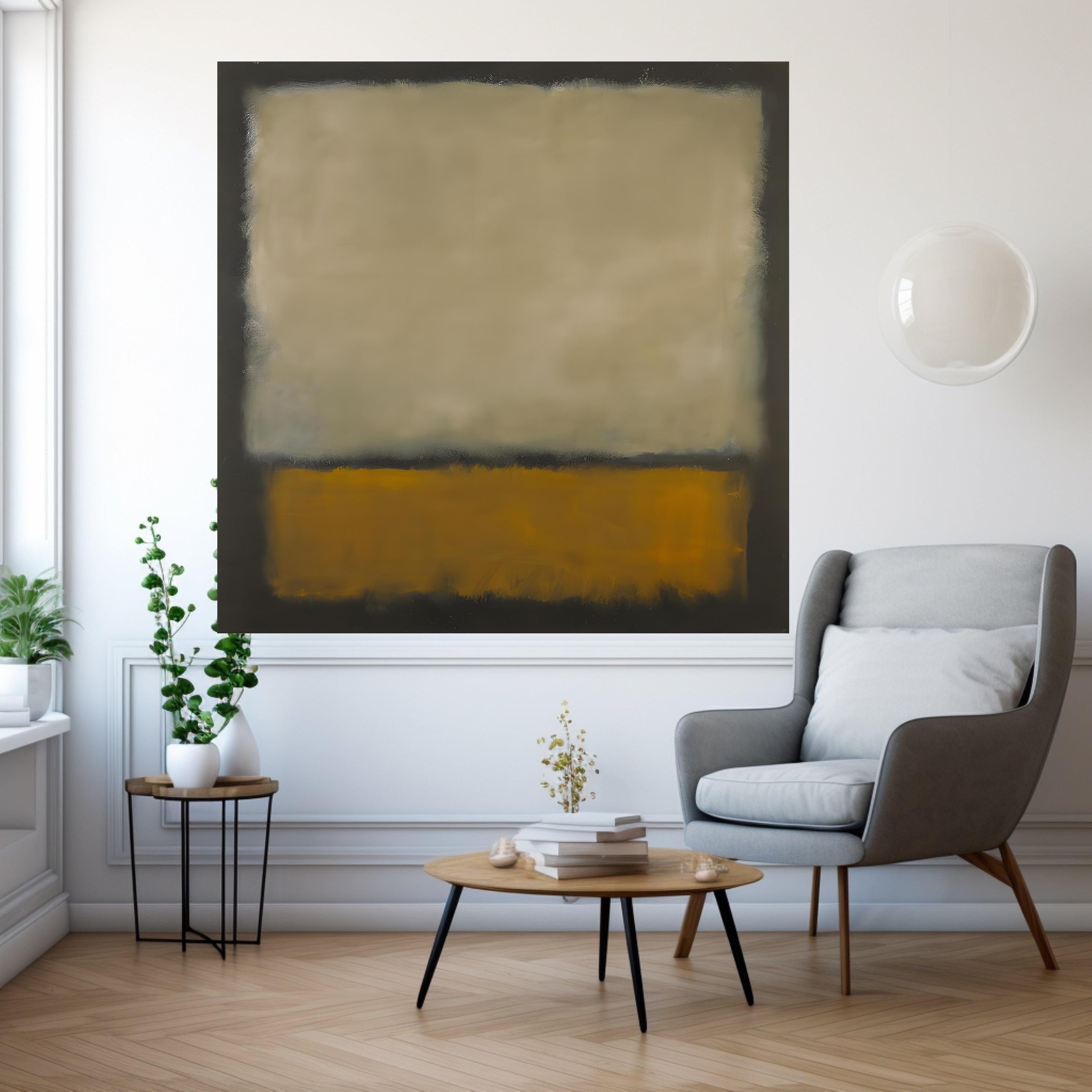 Mark Rothko Abstract Canvas Wall Art, Earth Tone Modern Art Print, Brown and Beige Color Block Canvas, Contemporary Home Ready To Hang,