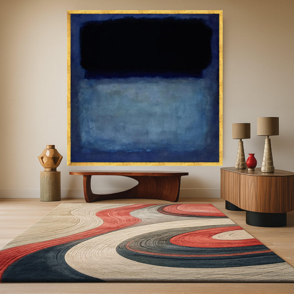 Mark Rothko Blue and Black Canvas, Abstract Color Field Wall Art, Modern Art Print, Moody Home Decoration, Ready to Hang Ready To Hang,