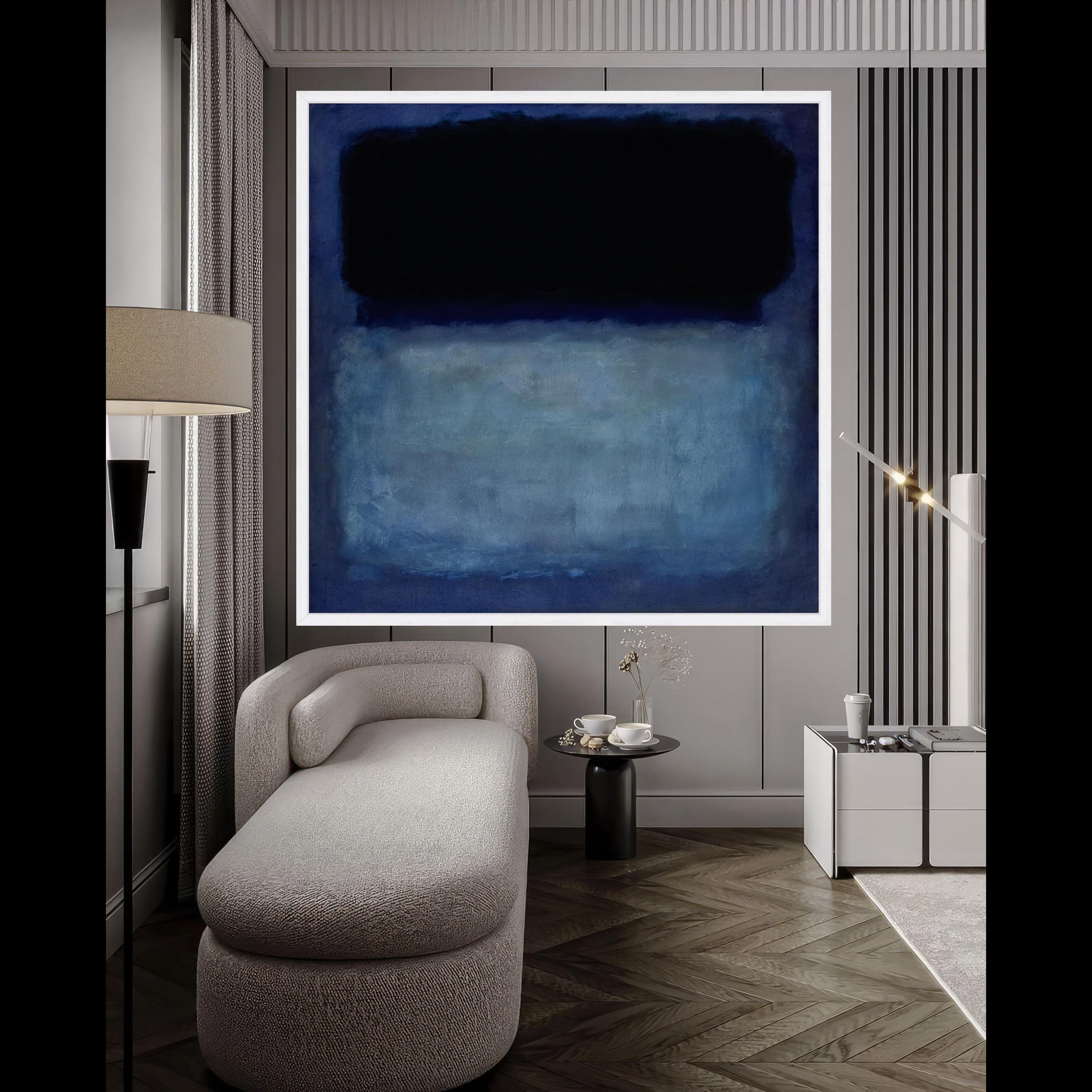 Mark Rothko Blue and Black Canvas, Abstract Color Field Wall Art, Modern Art Print, Moody Home Decoration, Ready to Hang Ready To Hang,