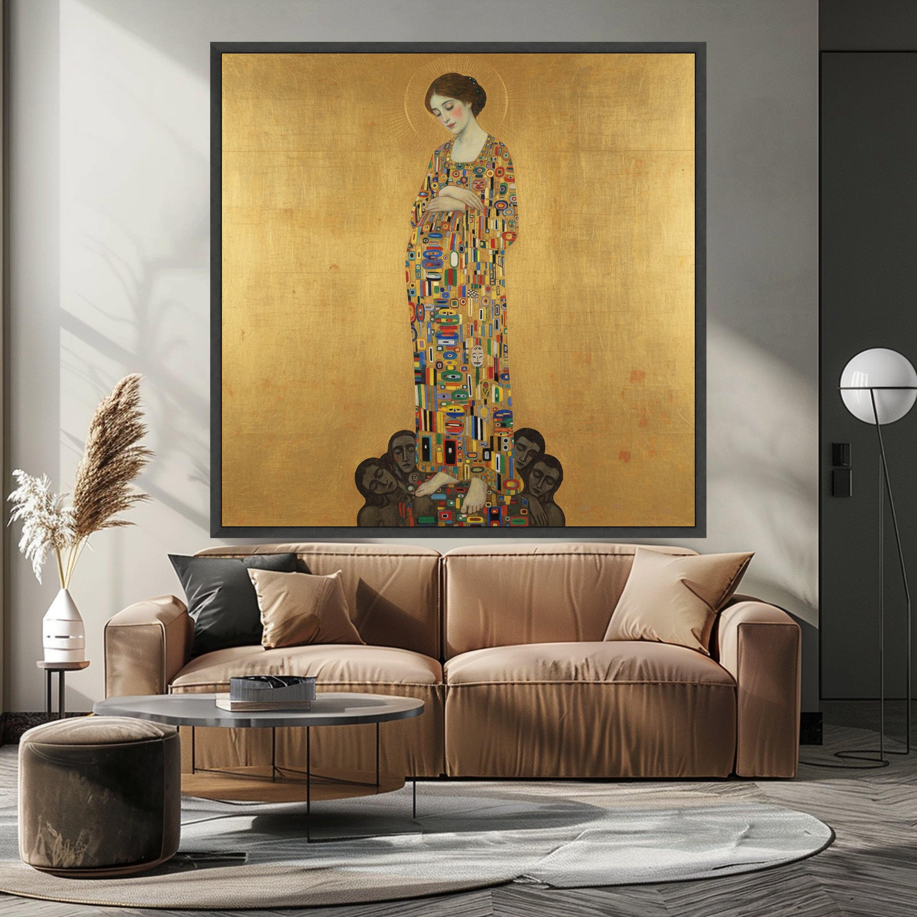 Gustav Klimt The Three Ages of Woman Canvas, Gold Background Wall Art, Elegant Portrait Canvas Decoration, Fine Art Ready To Hang,