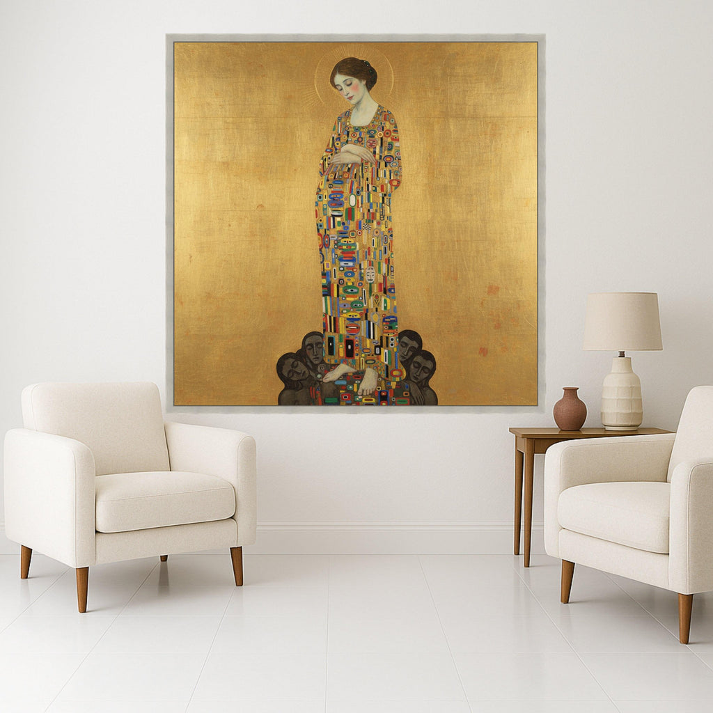 Gustav Klimt The Three Ages of Woman Canvas, Gold Background Wall Art, Elegant Portrait Canvas Decoration, Fine Art Ready To Hang,