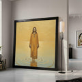 Gustav Klimt Jesus Walking on Water Canvas Wall Art, Religious Icon Canvas, Spiritual Christian Artwork, Gold Tone Home Ready To Hang,