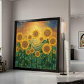 Gustav Klimt Sunflowers Canvas Wall Art, Vibrant Floral Painting, Yellow Sunflower Field Canvas, Decorative Botanical Canvas, Ready To Hang,