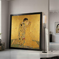 Gustav Klimt The Kiss Canvas Wall Art, Romantic Gold Leaf Painting, Lovers Embrace Canvas, Decorative Art for Home, Ready to Ready To Hang,