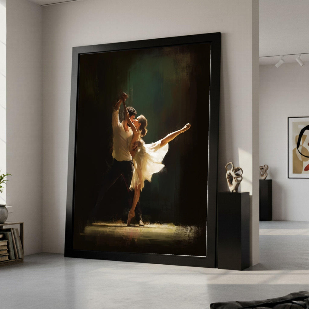 Romantic Dance Couple, Ballet Canvas Art, Elegant Wall Print, Contemporary Dance Decor, Home Art Design Ready To Hang,
