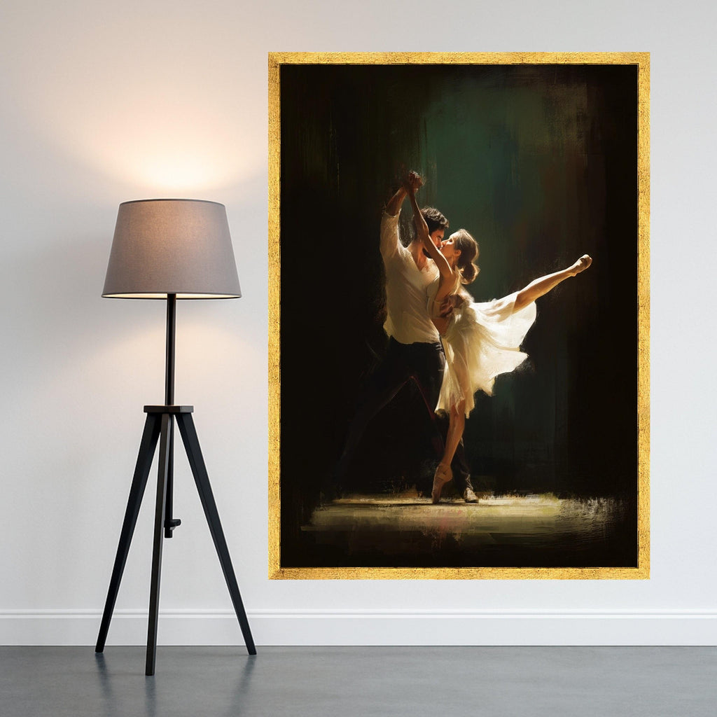 Romantic Dance Couple, Ballet Canvas Art, Elegant Wall Print, Contemporary Dance Decor, Home Art Design Ready To Hang,