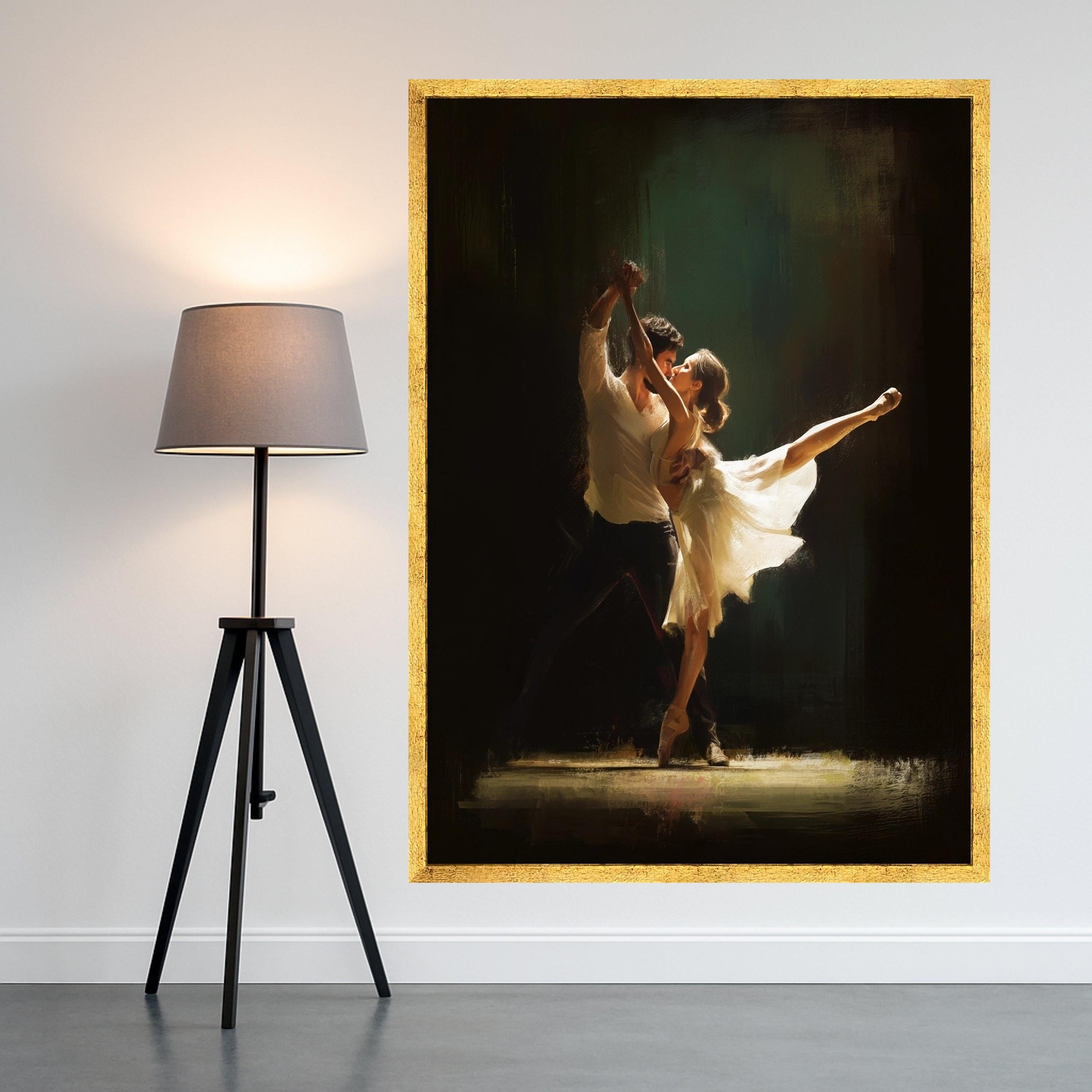 Romantic Dance Couple, Ballet Canvas Art, Elegant Wall Print, Contemporary Dance Decor, Home Art Design Ready To Hang,