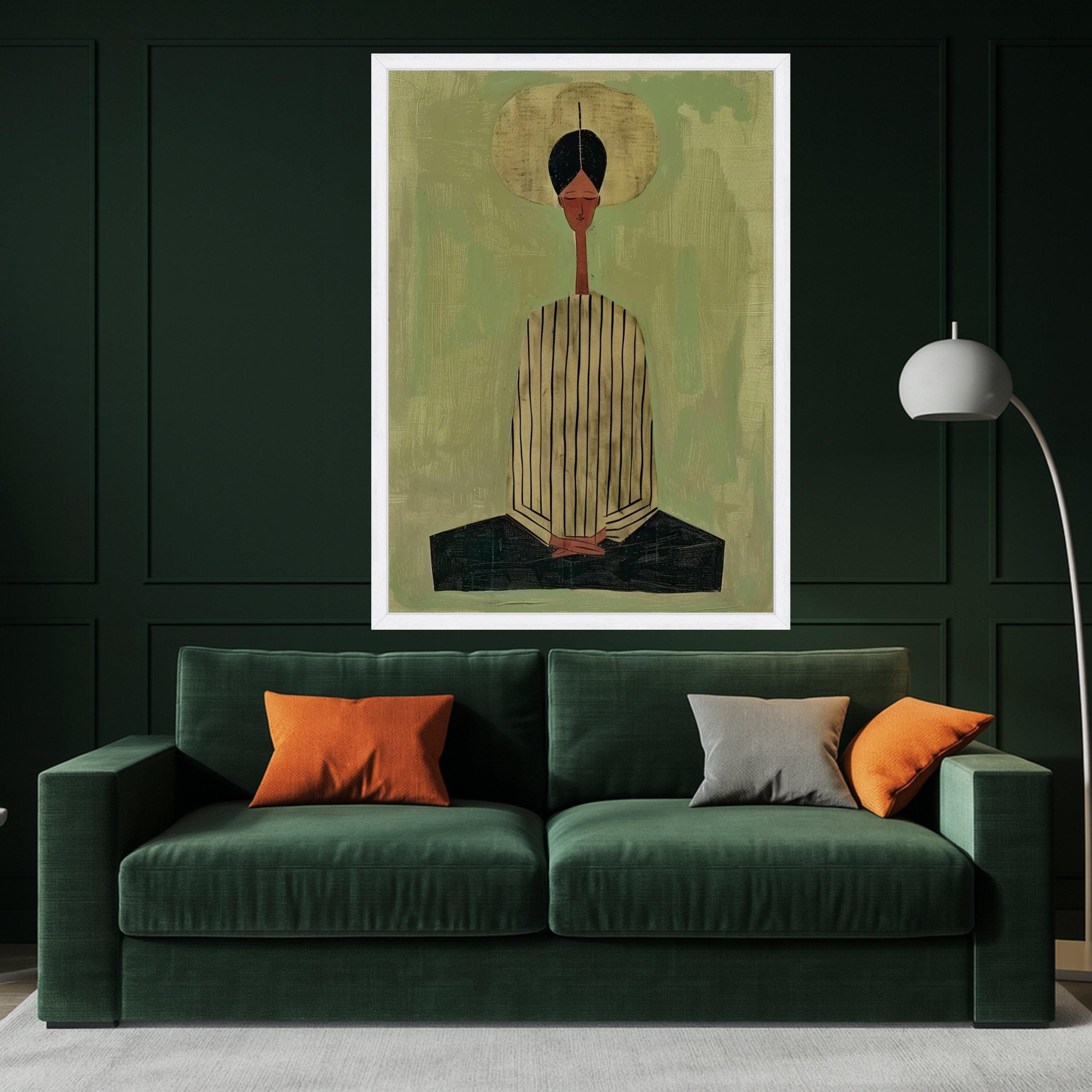 Minimalist Meditating Figure Canvas, Abstract Wall Art, Modern Home Decor Print, Zen Inspired Artwork Ready To Hang,