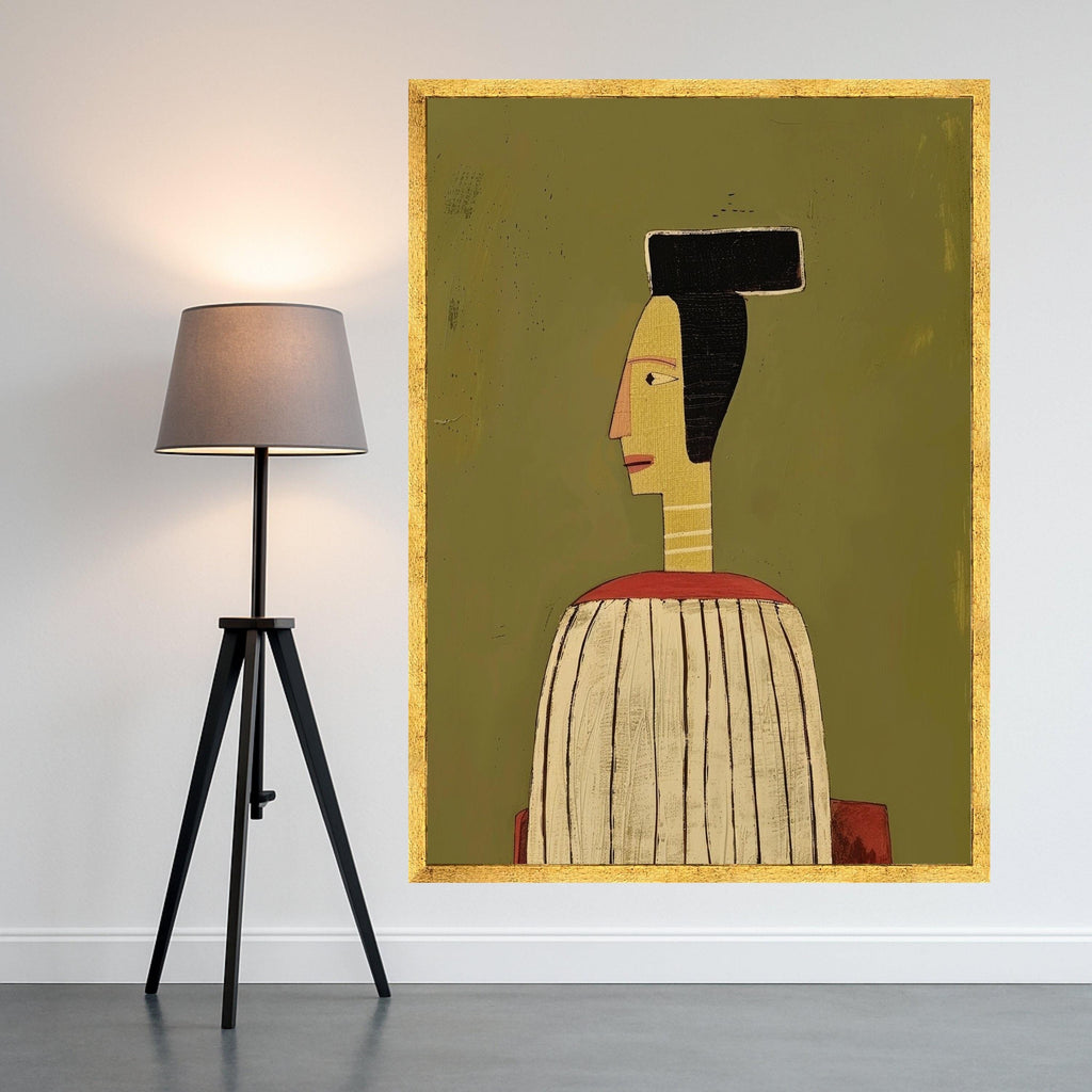 Abstract Modern Portrait, Minimalist Canvas Art, Geometric Wall Print, Contemporary Home Decor, Artistic Figure Canvas Ready To Hang,