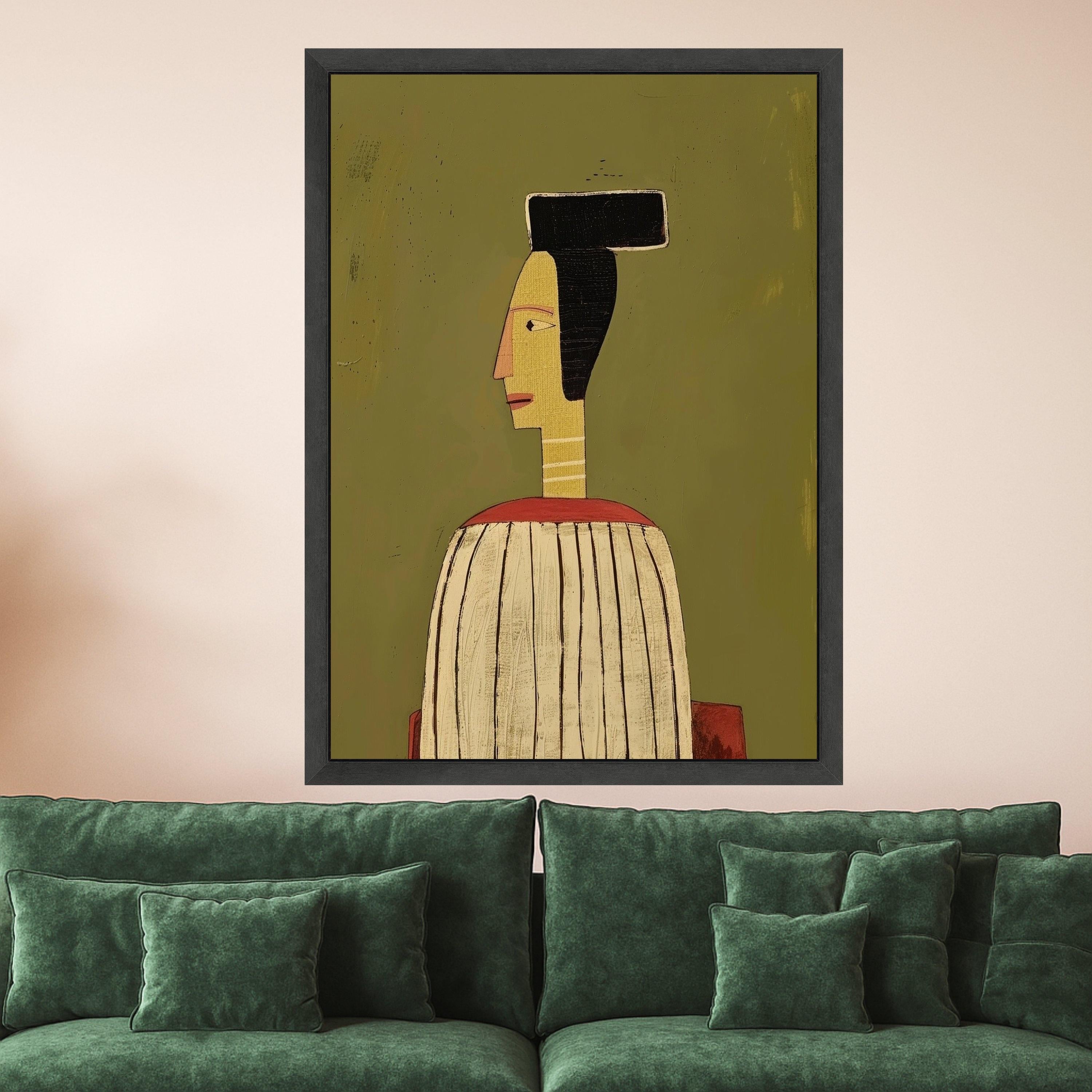 Abstract Modern Portrait, Minimalist Canvas Art, Geometric Wall Print, Contemporary Home Decor, Artistic Figure Canvas Ready To Hang,