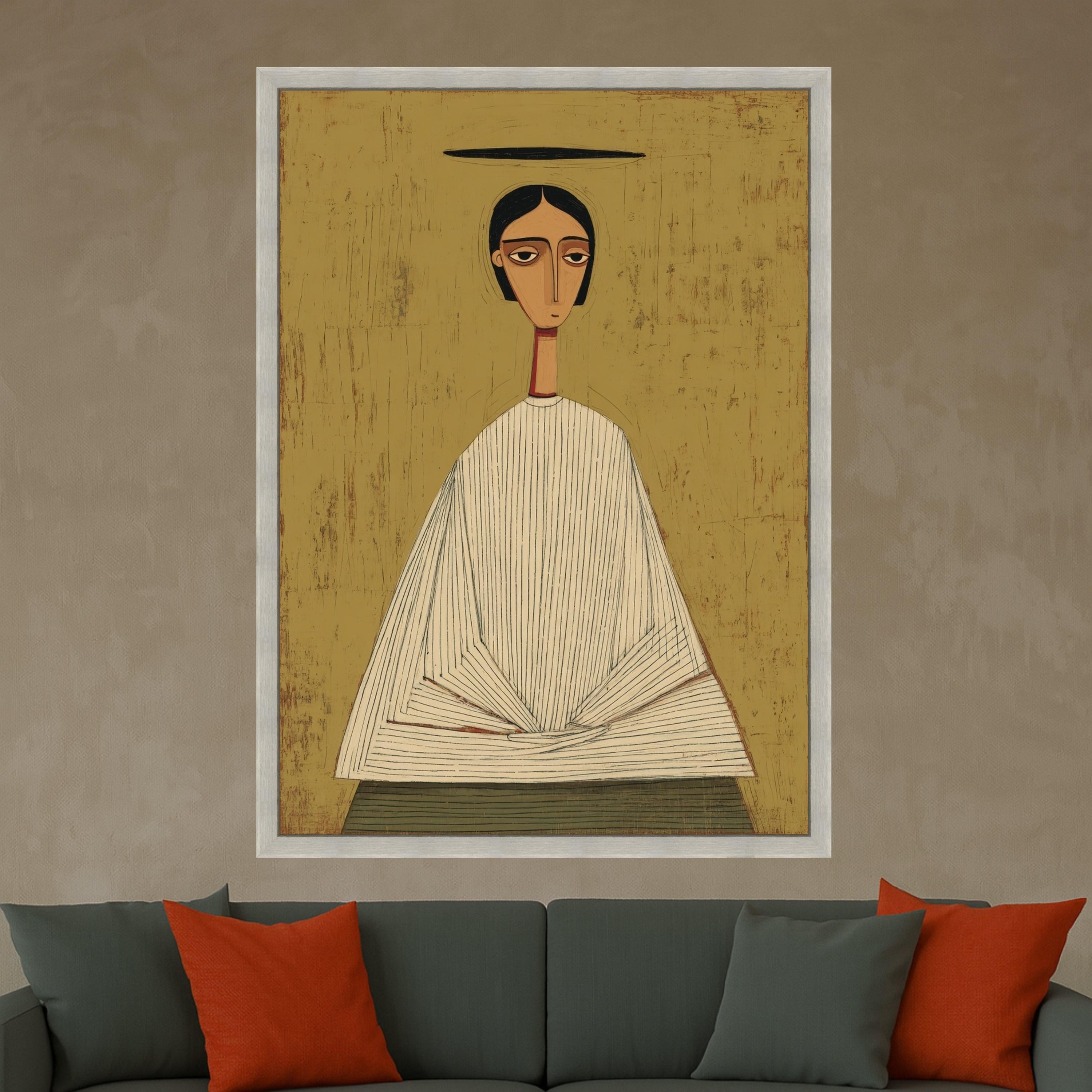Abstract Portrait Canvas, Modern Minimalist Art, Figurative Wall Art, Contemporary Home Decor Ready To Hang,