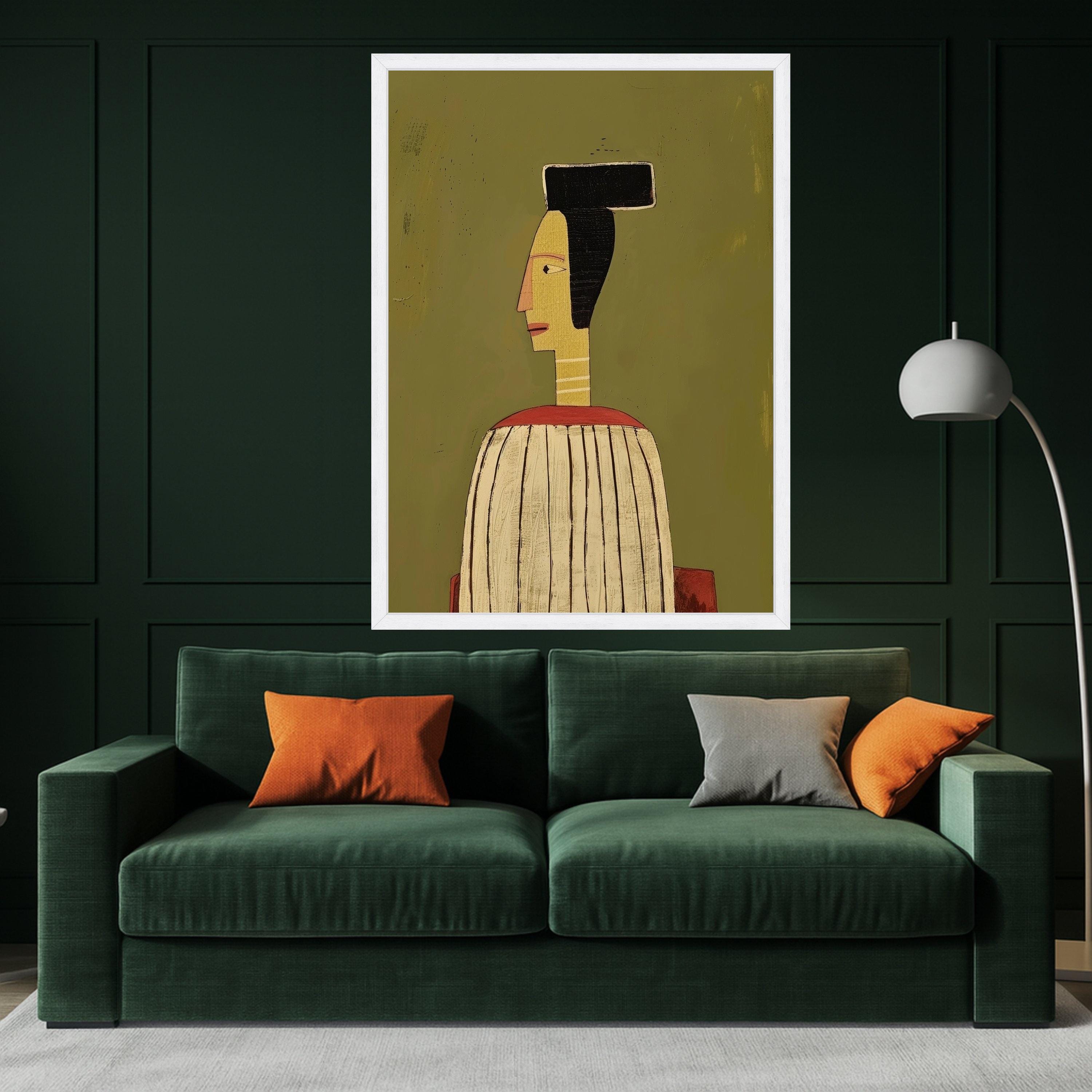 Abstract Modern Portrait, Minimalist Canvas Art, Geometric Wall Print, Contemporary Home Decor, Artistic Figure Canvas Ready To Hang,
