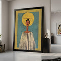 Abstract Woman Portrait Canvas, Modern Art Print, Ethnic Wall Decor, Contemporary Canvas Art Ready To Hang,