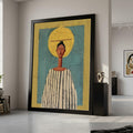 Abstract Woman Portrait Canvas, Modern Art Print, Ethnic Wall Decor, Contemporary Canvas Art Ready To Hang,