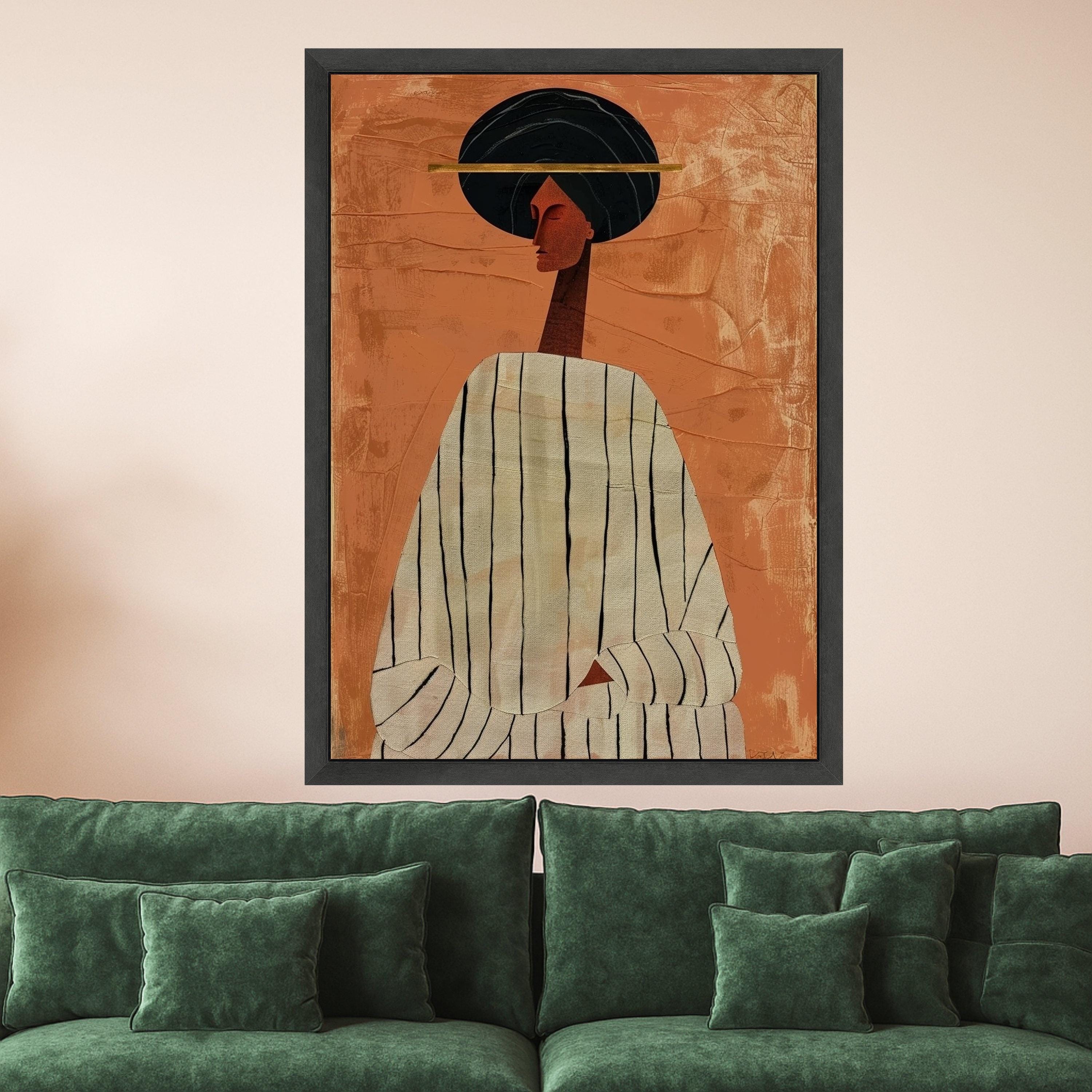 Modern Abstract Figure Canvas, African Woman Art, Minimalist Wall Print, Contemporary Canvas Decor Ready To Hang,