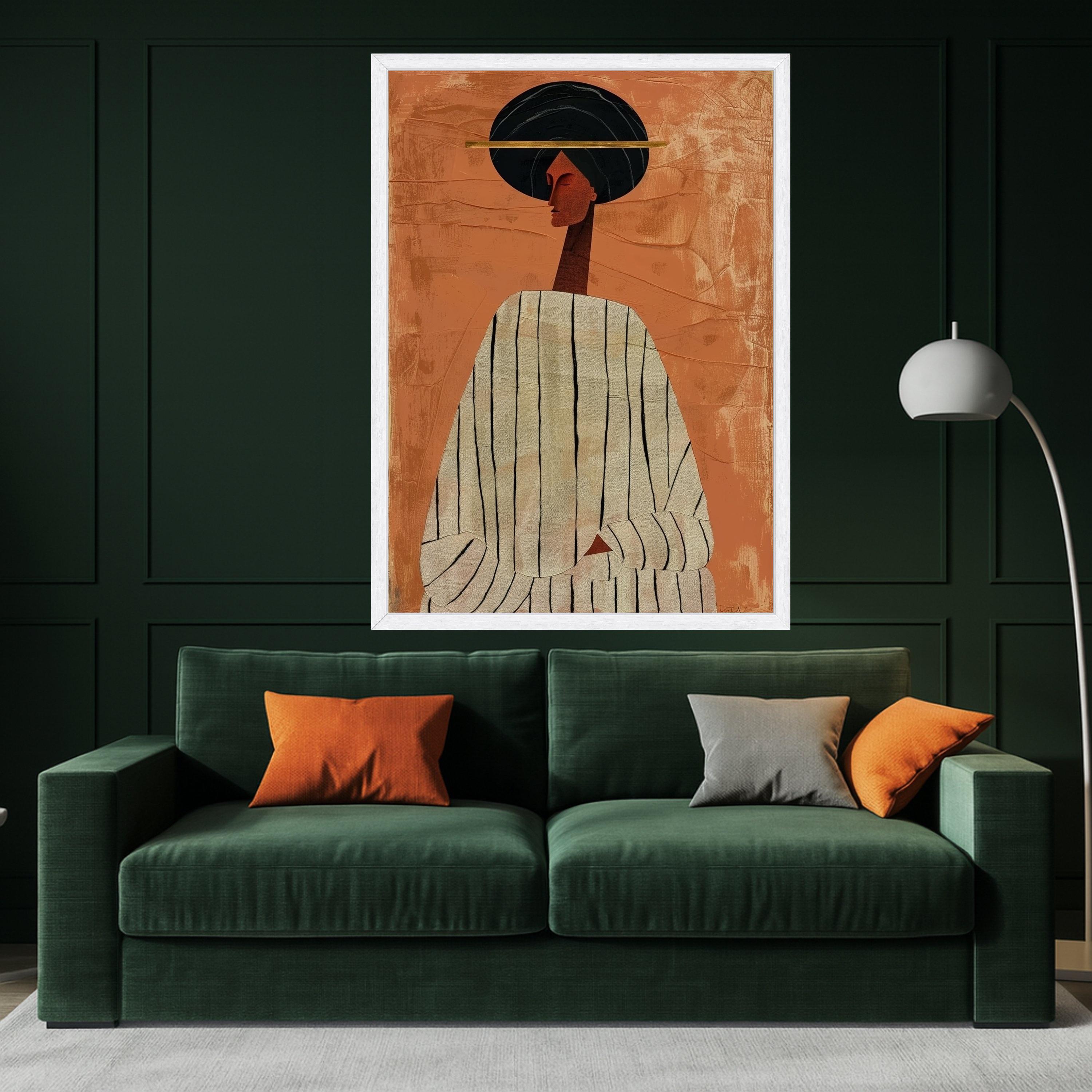 Modern Abstract Figure Canvas, African Woman Art, Minimalist Wall Print, Contemporary Canvas Decor Ready To Hang,