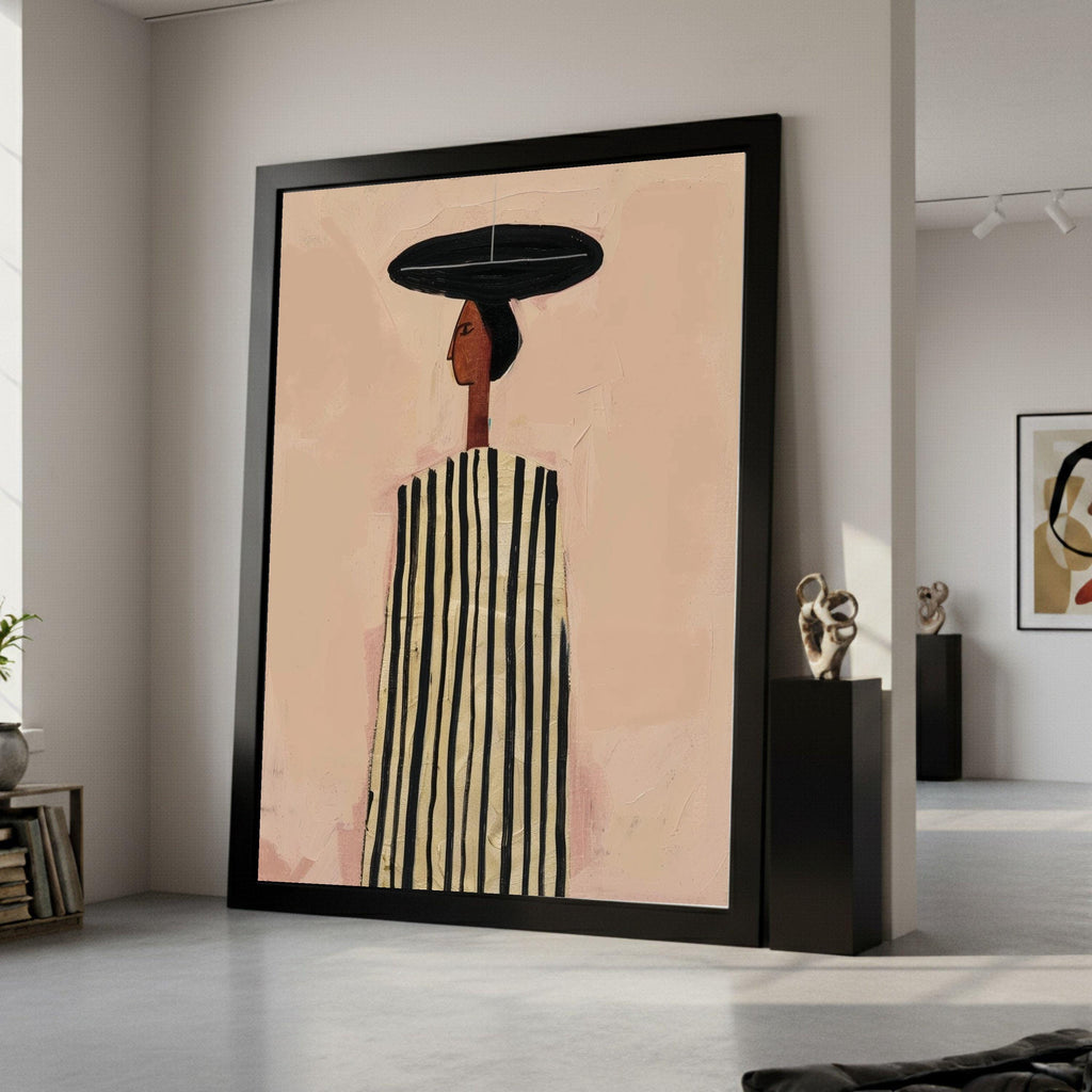 Abstract African Woman Canvas, Modern Art Print, Minimalist Wall Art, Ethnic Home Decor Canvas Ready To Hang,