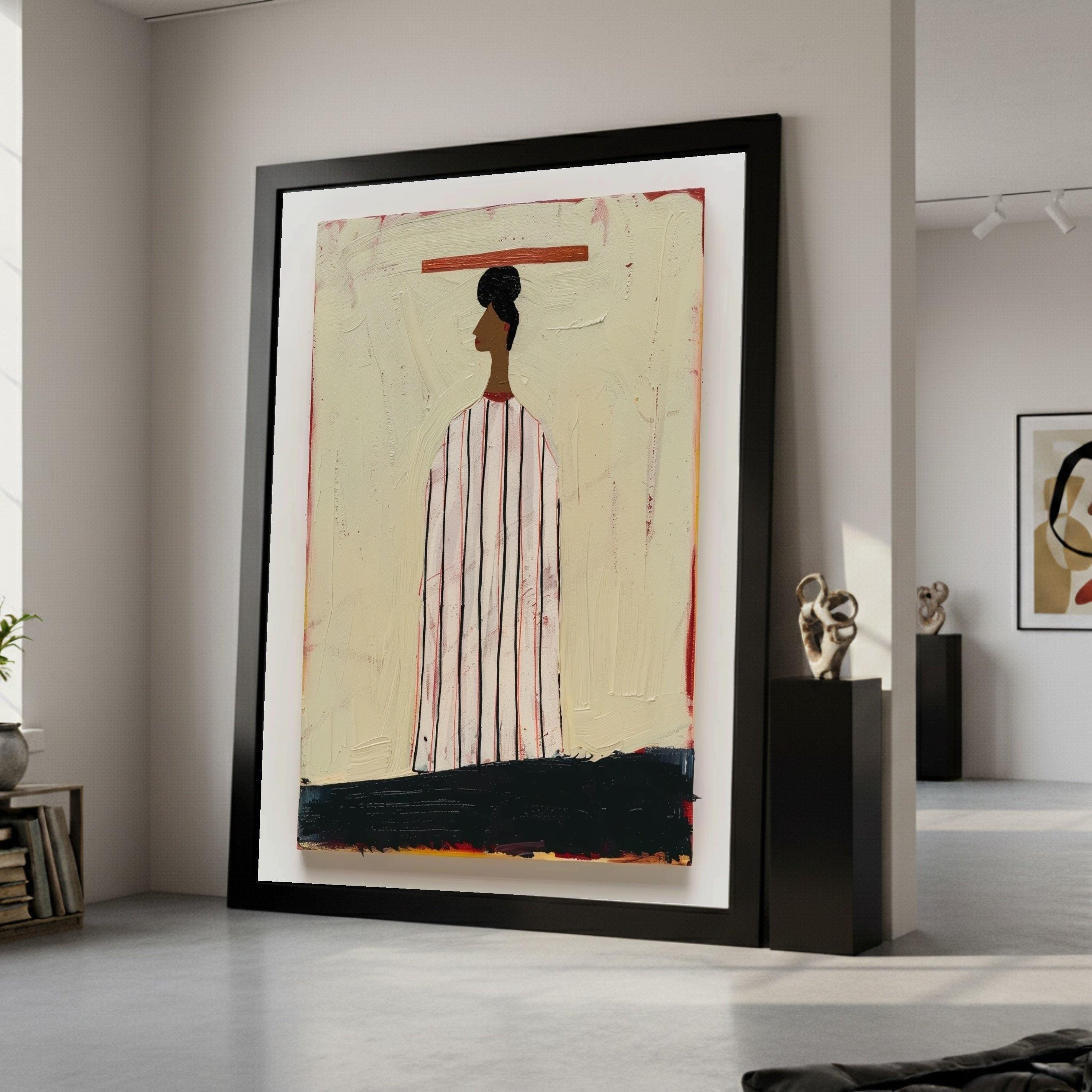 Abstract Woman Portrait, Minimalist Canvas, Modern Wall Art, Contemporary Home Decor, Artistic Print Design Ready To Hang,