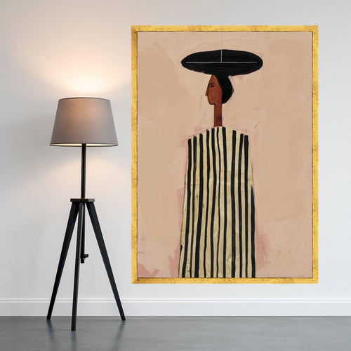 Abstract African Woman Canvas, Modern Art Print, Minimalist Wall Art, Ethnic Home Decor Canvas Ready To Hang,