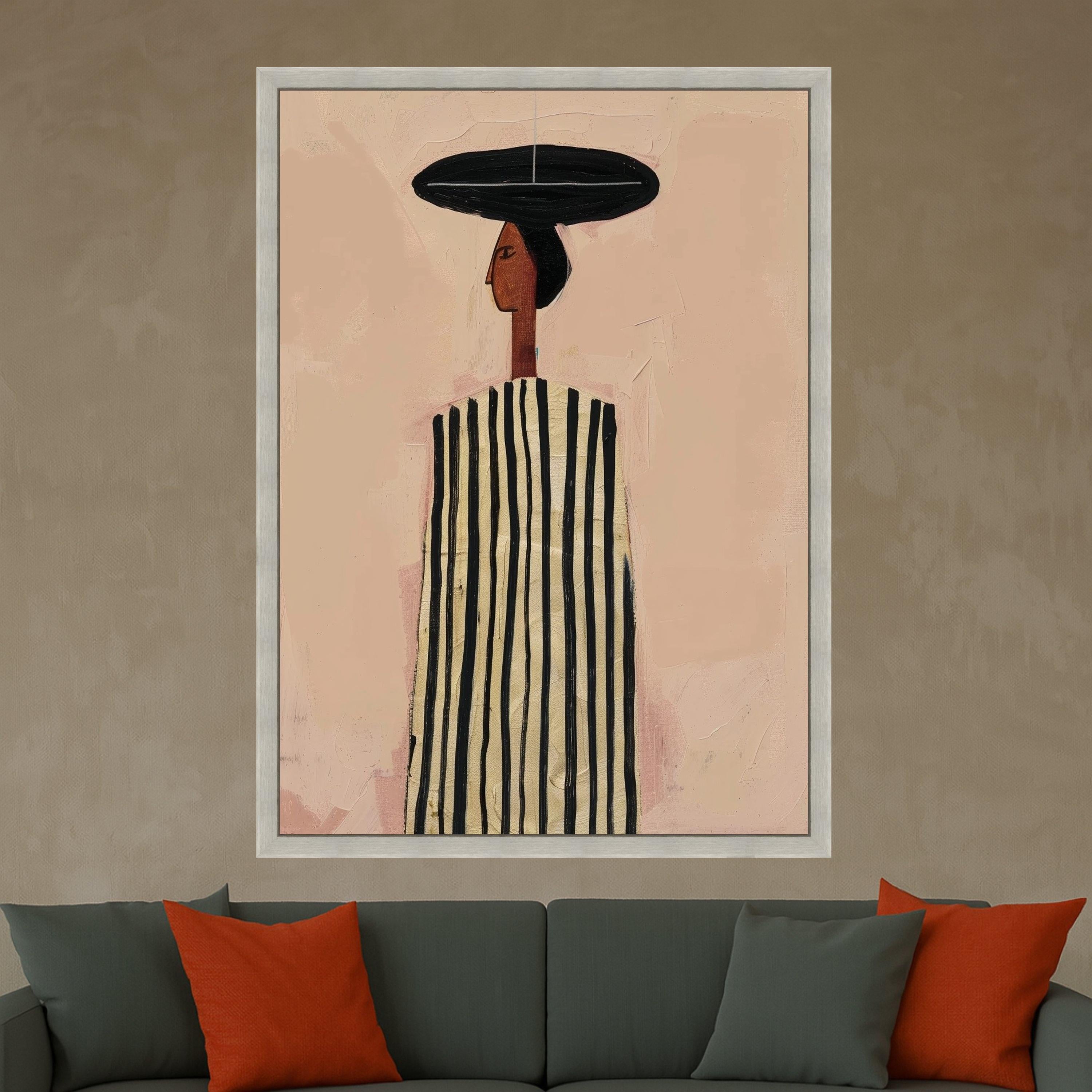 Abstract African Woman Canvas, Modern Art Print, Minimalist Wall Art, Ethnic Home Decor Canvas Ready To Hang,