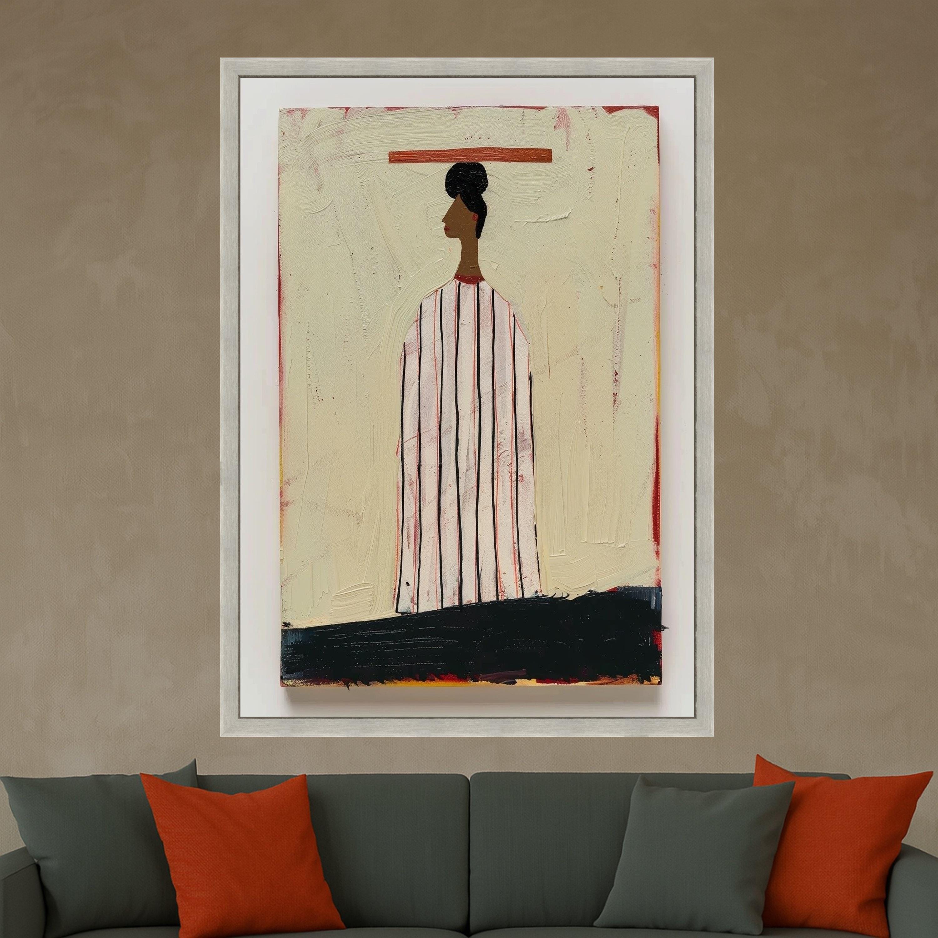 Abstract Woman Portrait, Minimalist Canvas, Modern Wall Art, Contemporary Home Decor, Artistic Print Design Ready To Hang,